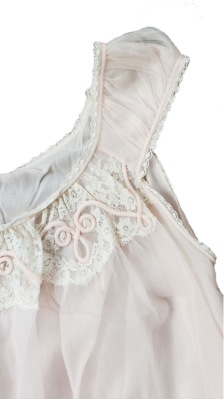 Vintage 1960s Pale Pink Mini Nightgown