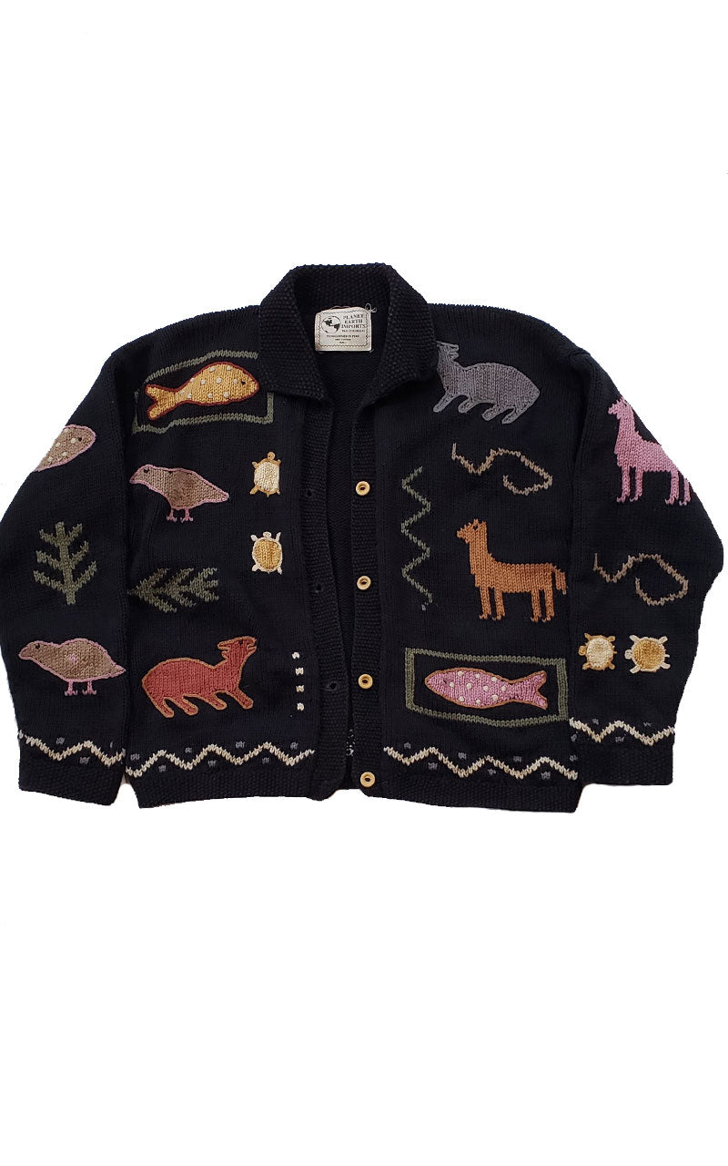 Rare Planet Earth Imports Embroidered Cardigan
