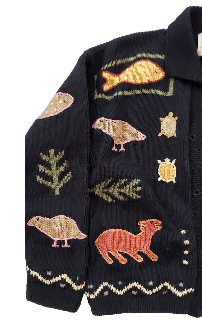 Rare Planet Earth Imports Embroidered Cardigan