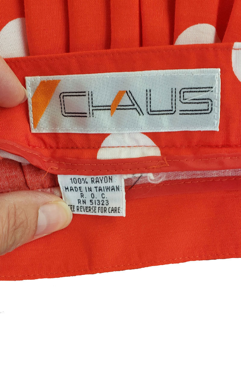 Vintage 80s Chaus Red Polka Dot Skirt