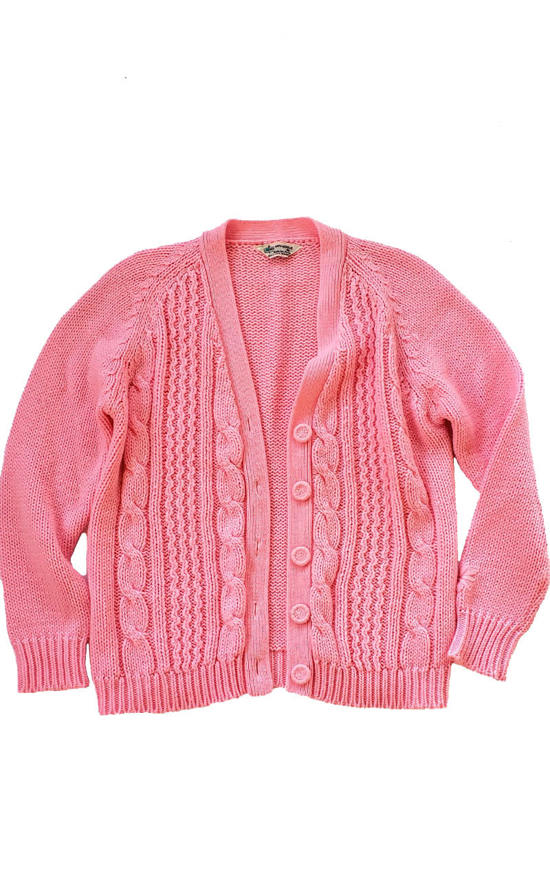 Vintage KMart Bubblegum Pink Cardigan Sweater