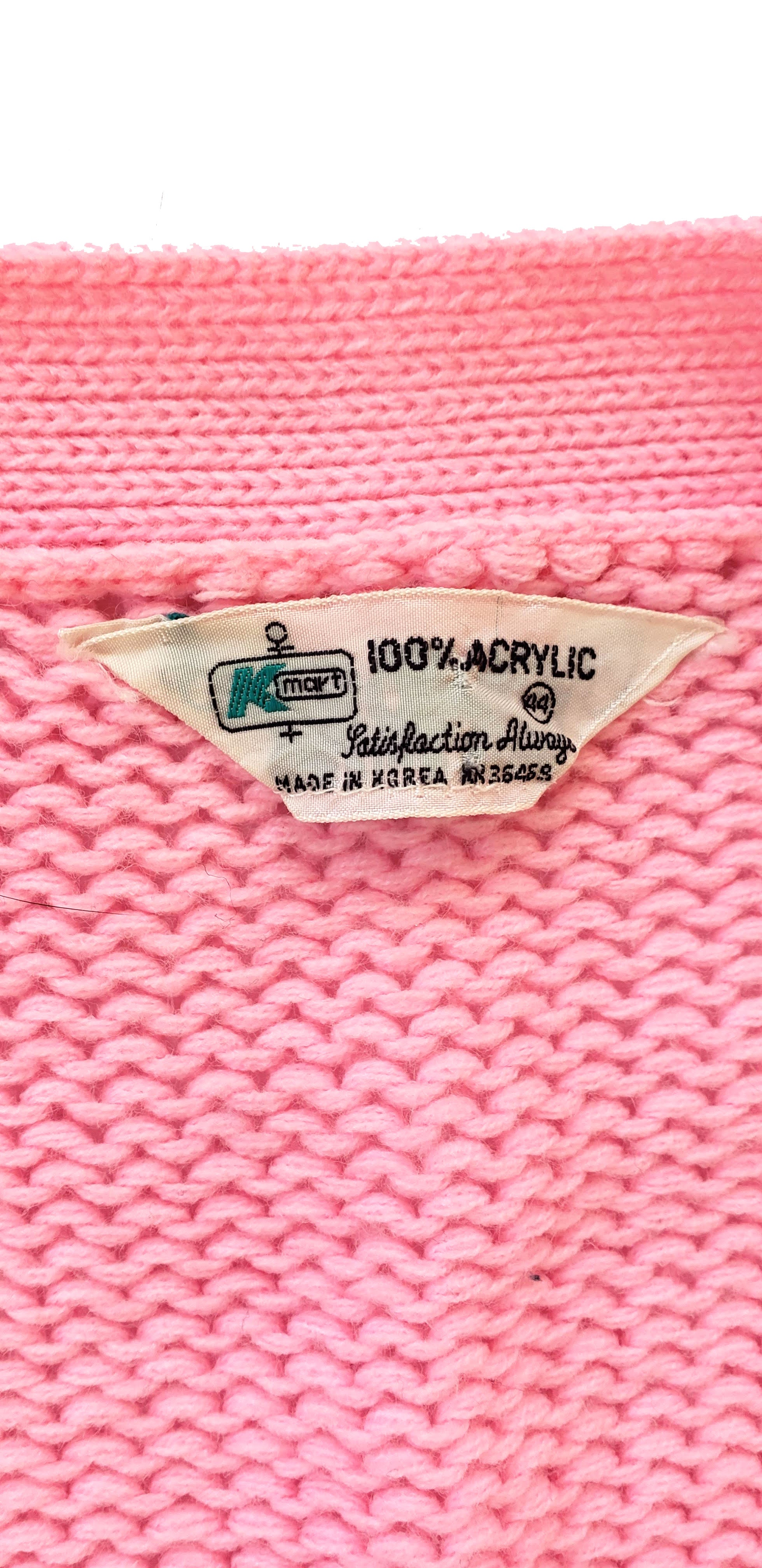 Vintage KMart Bubblegum Pink Cardigan Sweater