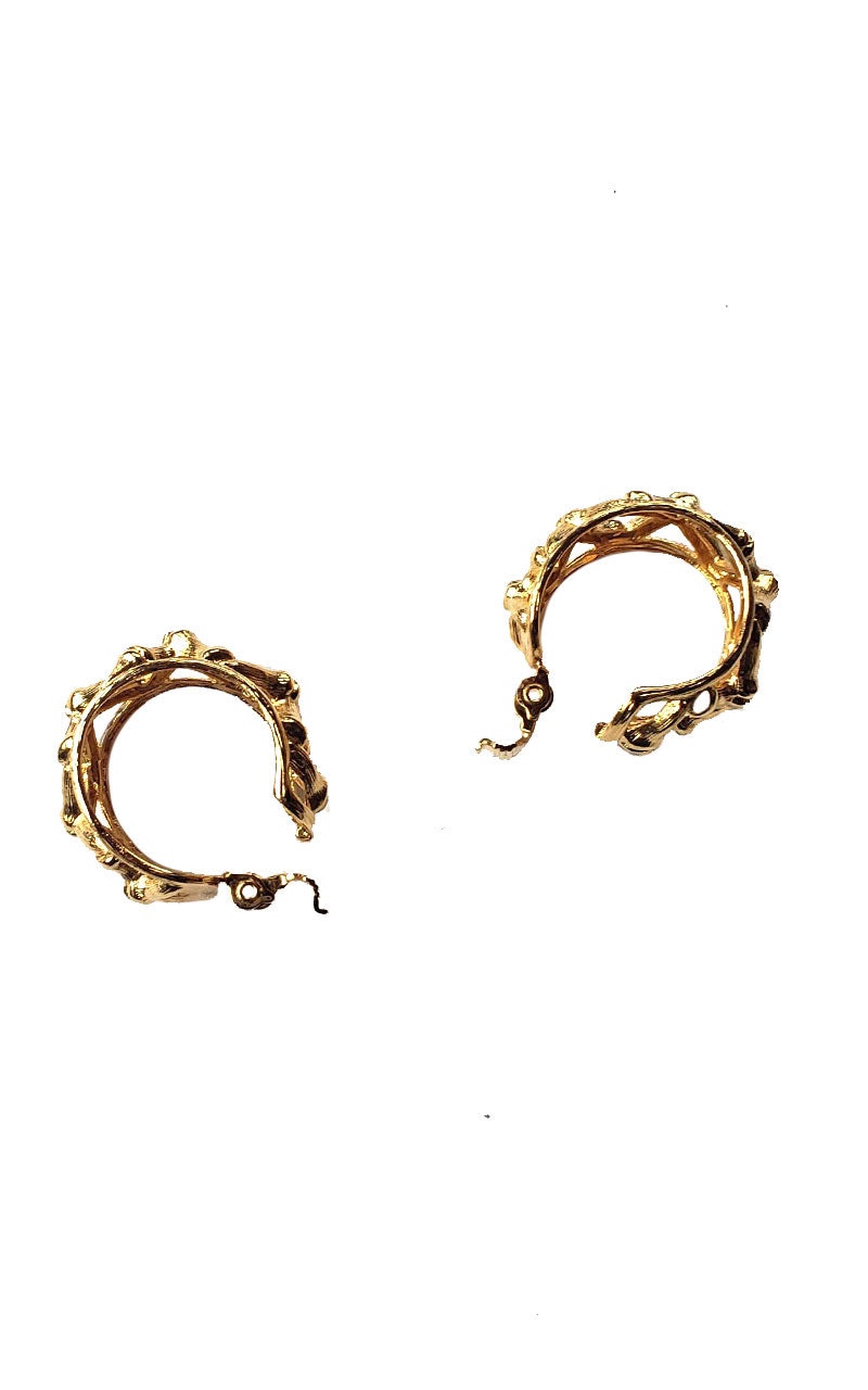 80s Large Gold Lattice Hoops
