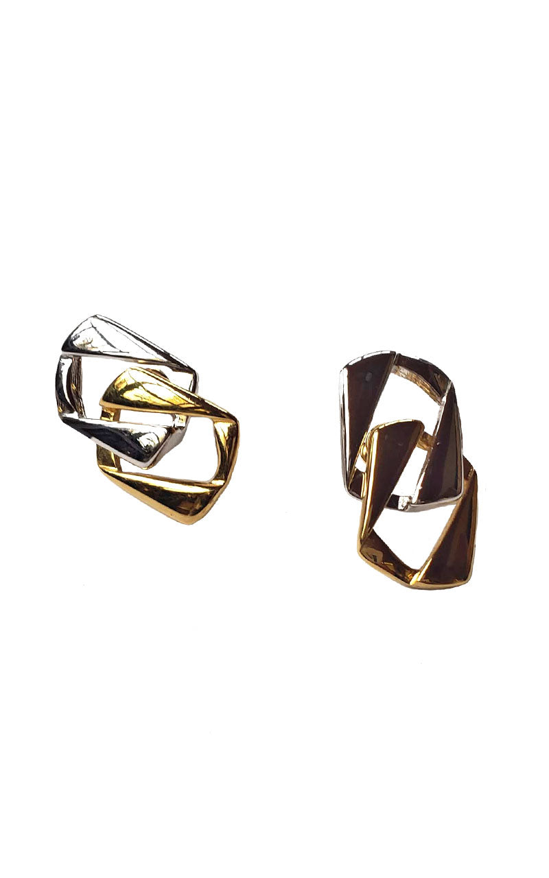 90s Silver & Gold Chain Link Earrings