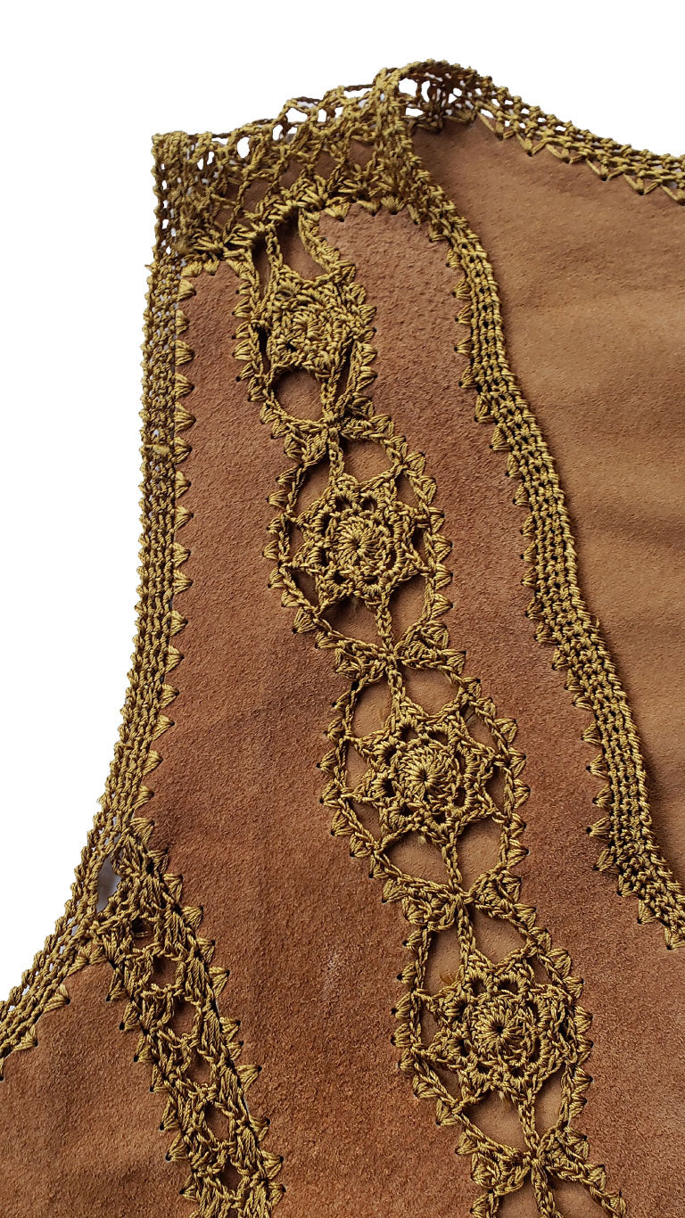 Vintage70's Suede w/ Embroidered Trim Vest