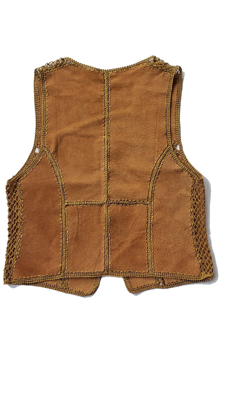 Vintage70's Suede w/ Embroidered Trim Vest