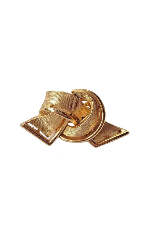 80s Gold Tied Knot Clip-on Earrings