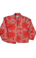 90s Tantrums Bright Pink Beaded Denim Jacket