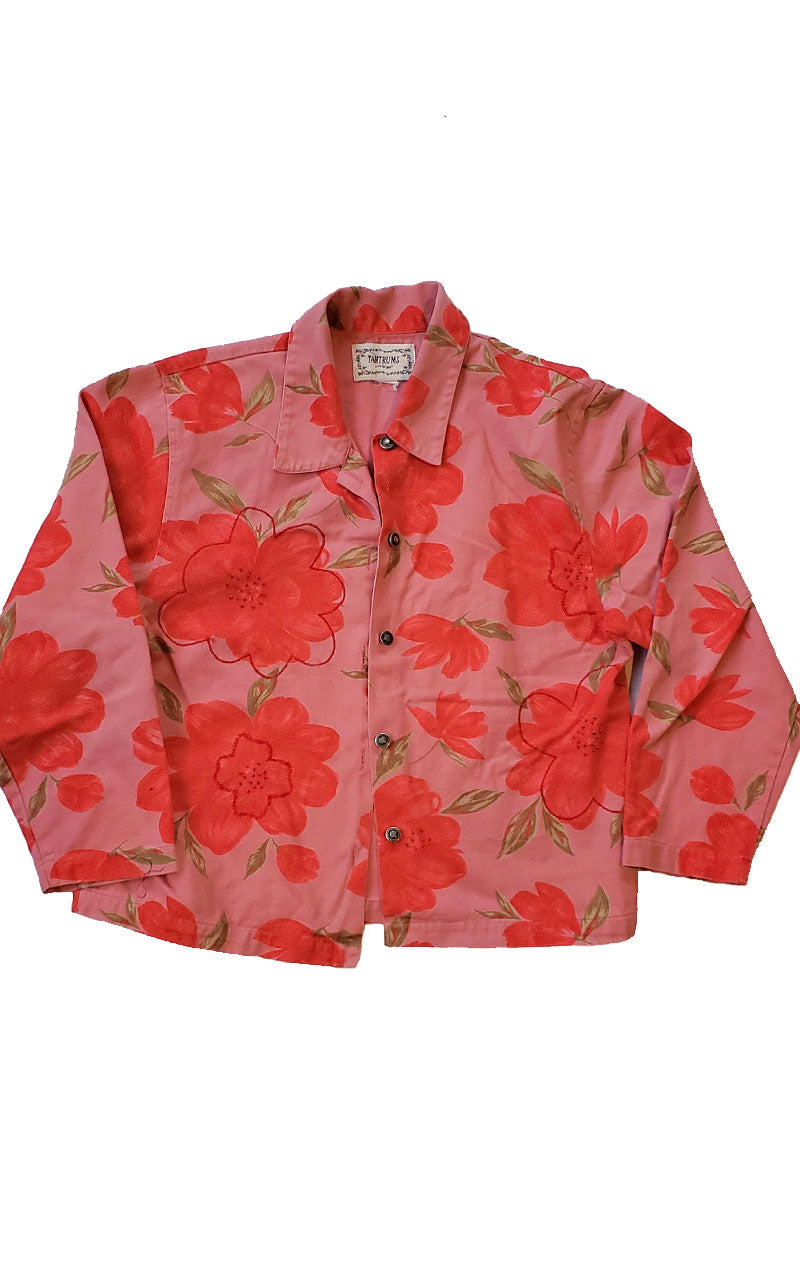 90s Tantrums Bright Pink Beaded Denim Jacket