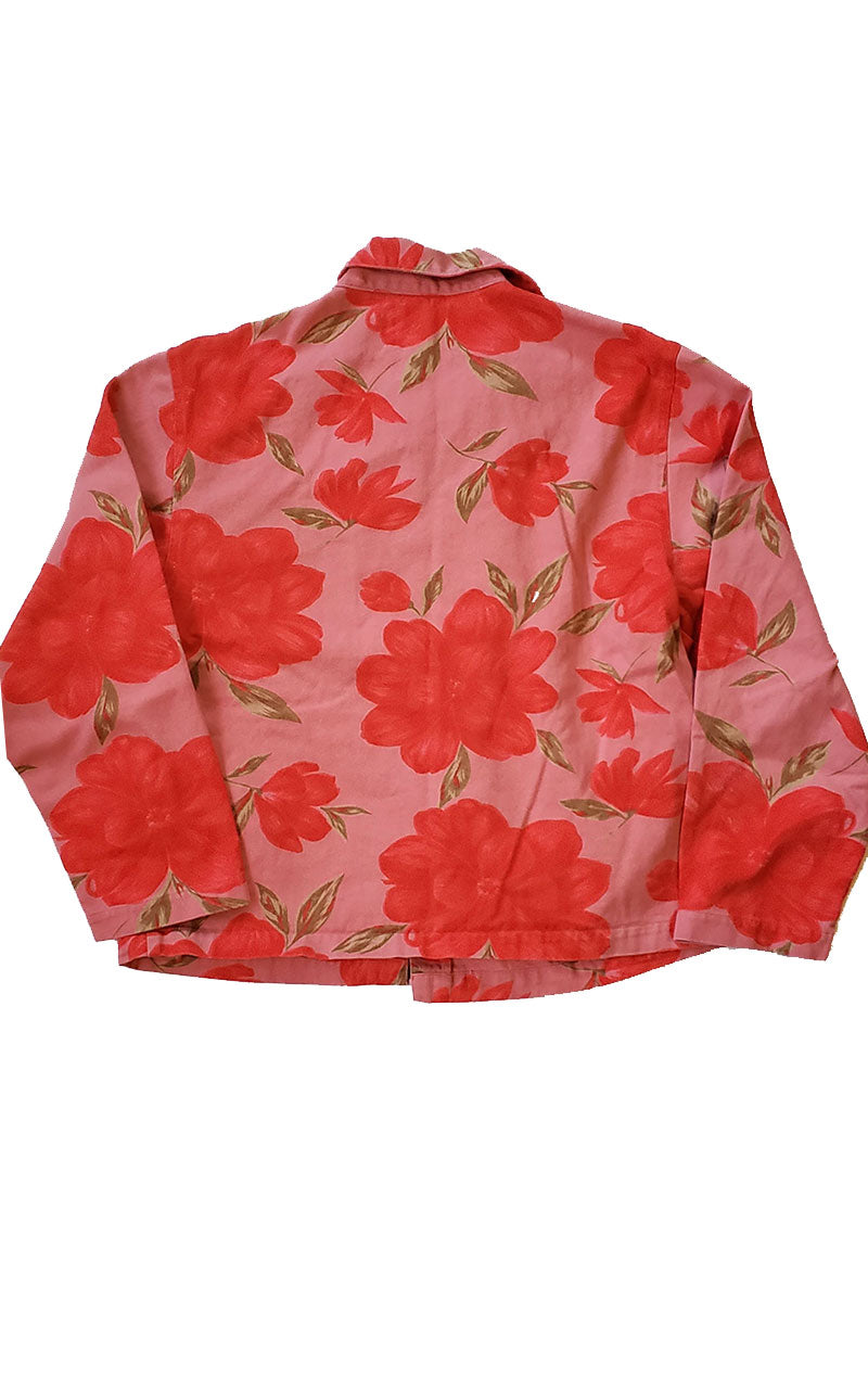 90s Tantrums Bright Pink Beaded Denim Jacket