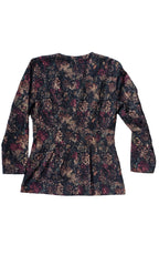 90s Double Breasted Black Floral Blazer