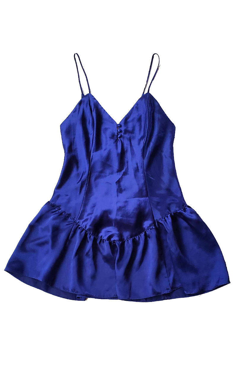 90s Victoria's Secret Satin Peplum Teddy (Green or Royal)