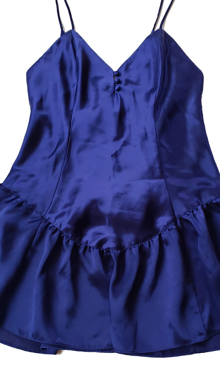 90s Victoria's Secret Satin Peplum Teddy (Green or Royal)