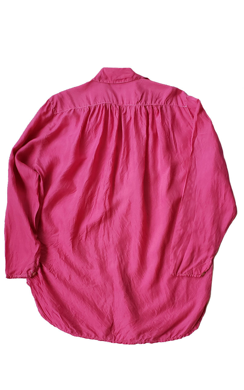 90s Passport Hot Pink Silk Buttondown Tunic