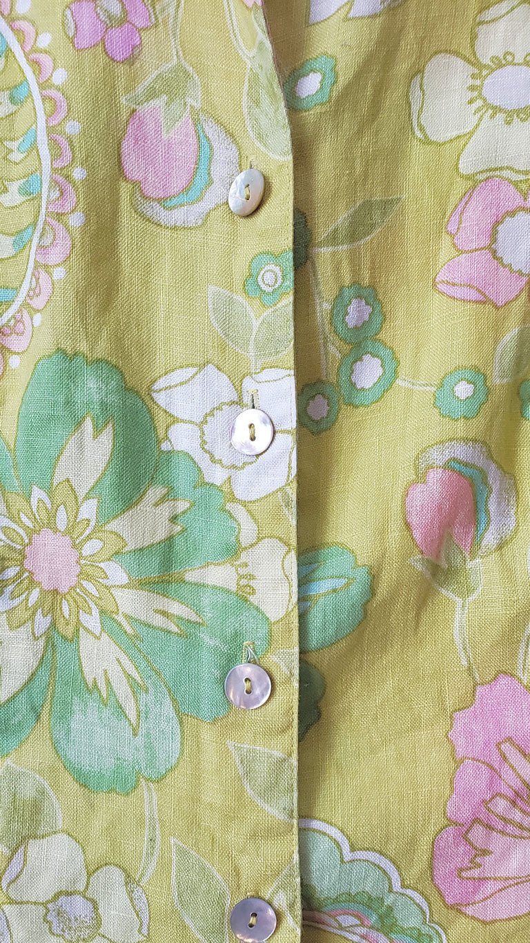 Vintage Sigrid Olsen Floral Linen Blouse