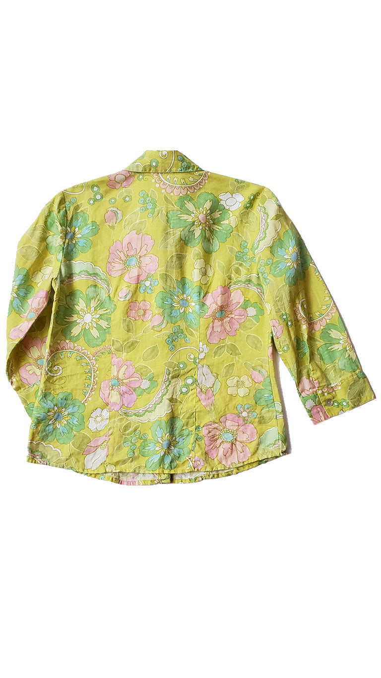 Vintage Sigrid Olsen Floral Linen Blouse
