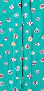 Vintage Koret Kelly Green Print Pleated Blouse