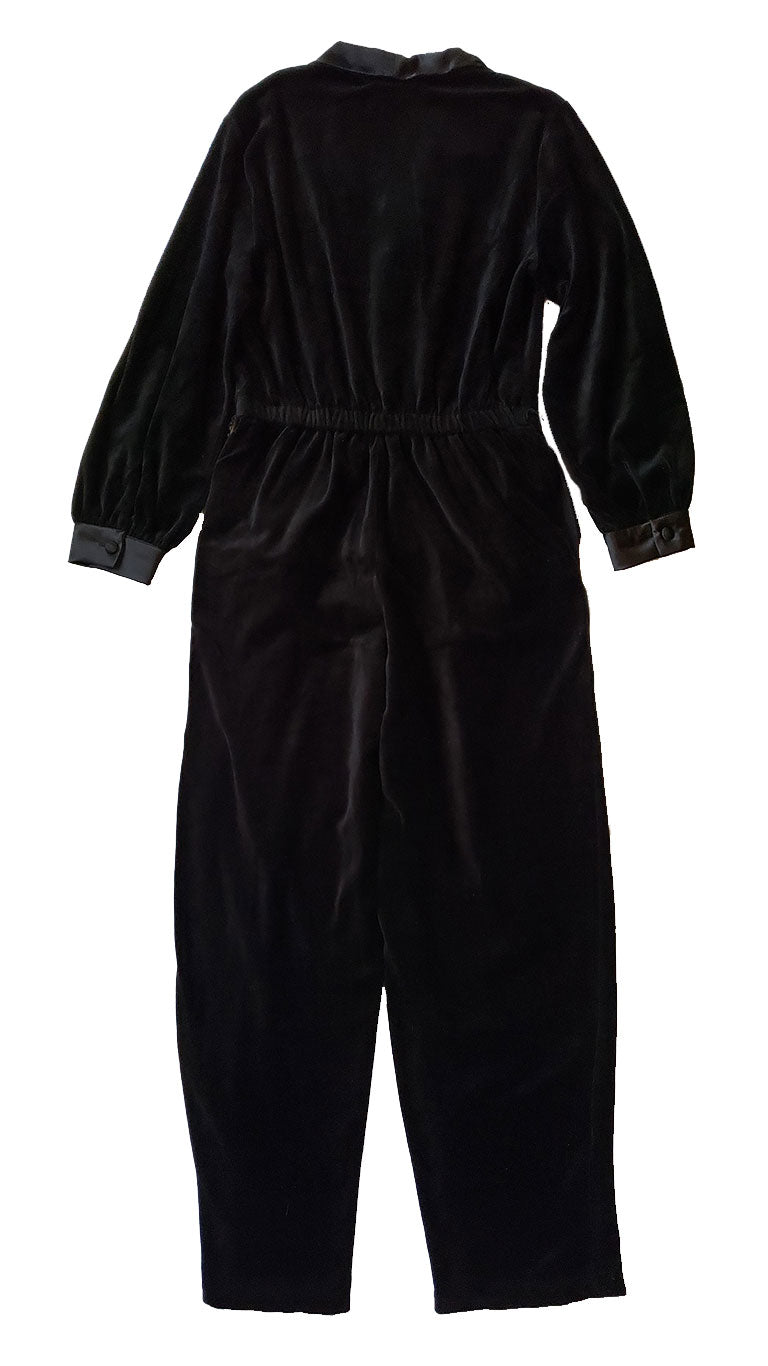 Vintage 80s LizSport Black Velvet Jumpsuit