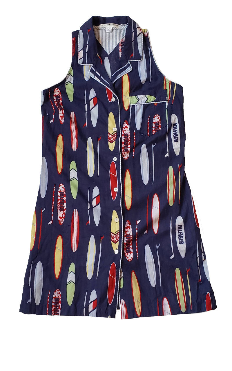 Rare Vintage Tommy Hilfiger Surf Print Shirt Dress