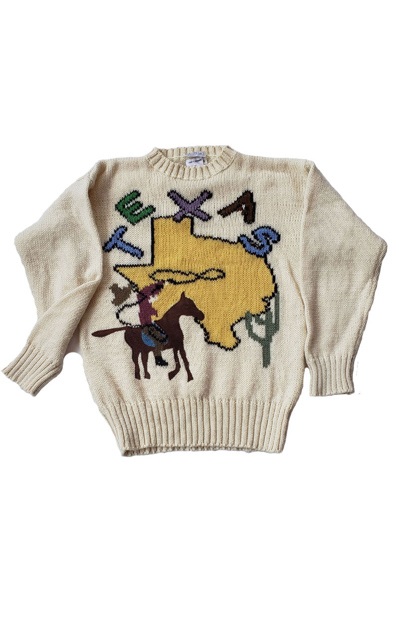 Rare Vintage TEXAS Wool Hand Loomed Sweater