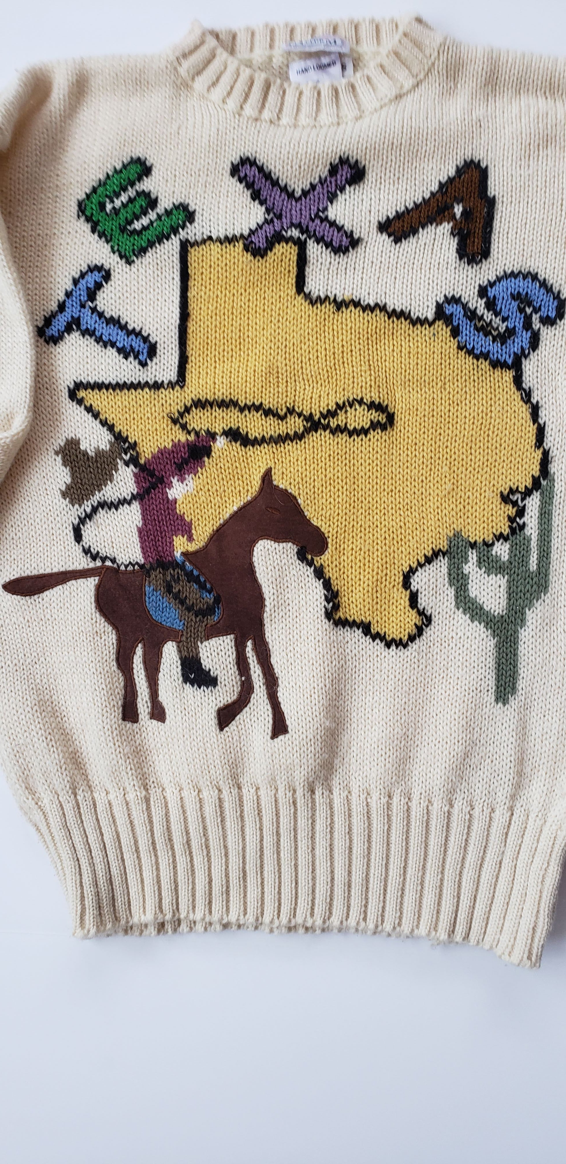 Rare Vintage TEXAS Wool Hand Loomed Sweater