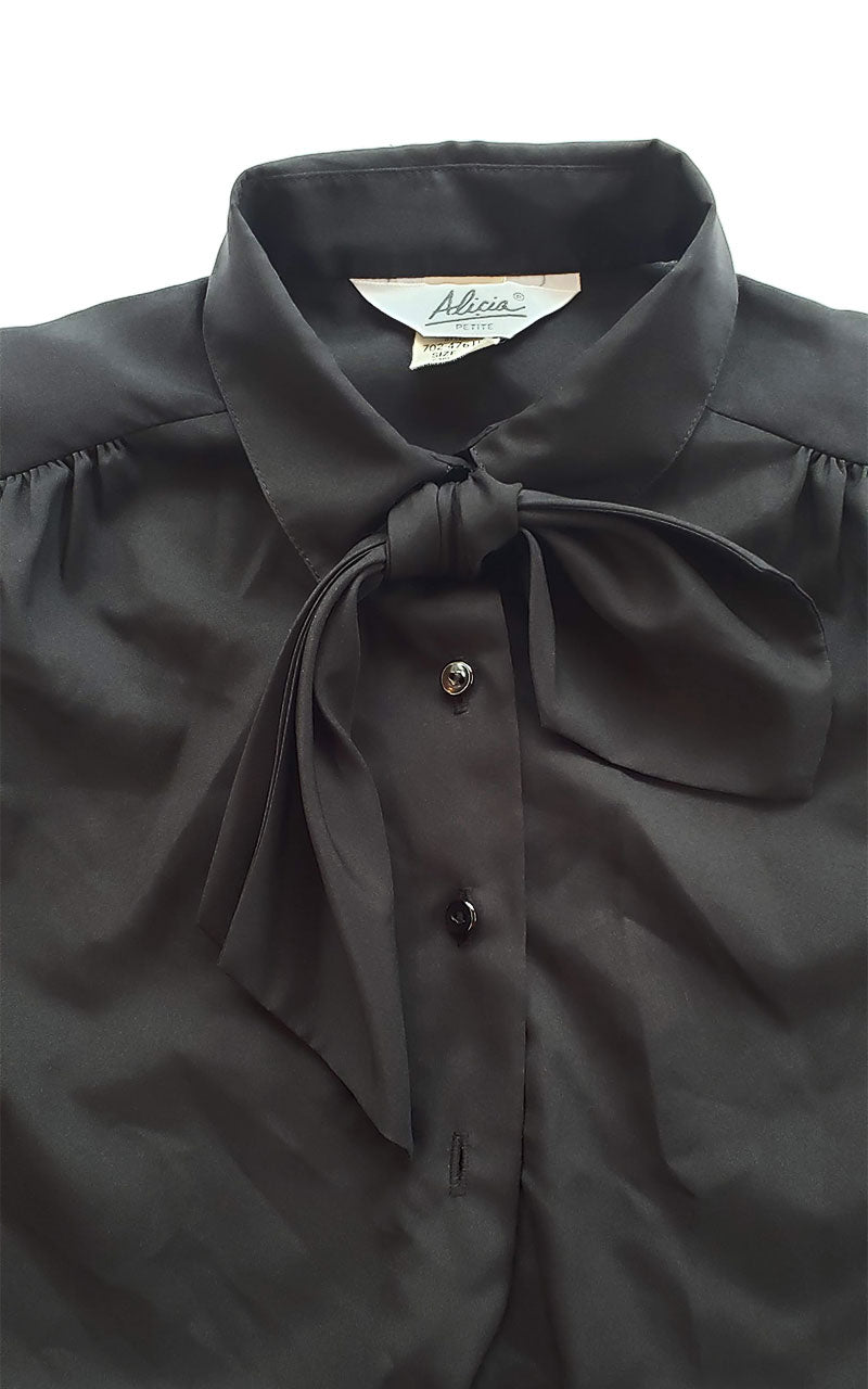 Vintage 70s Removable Neck Tie Blouse
