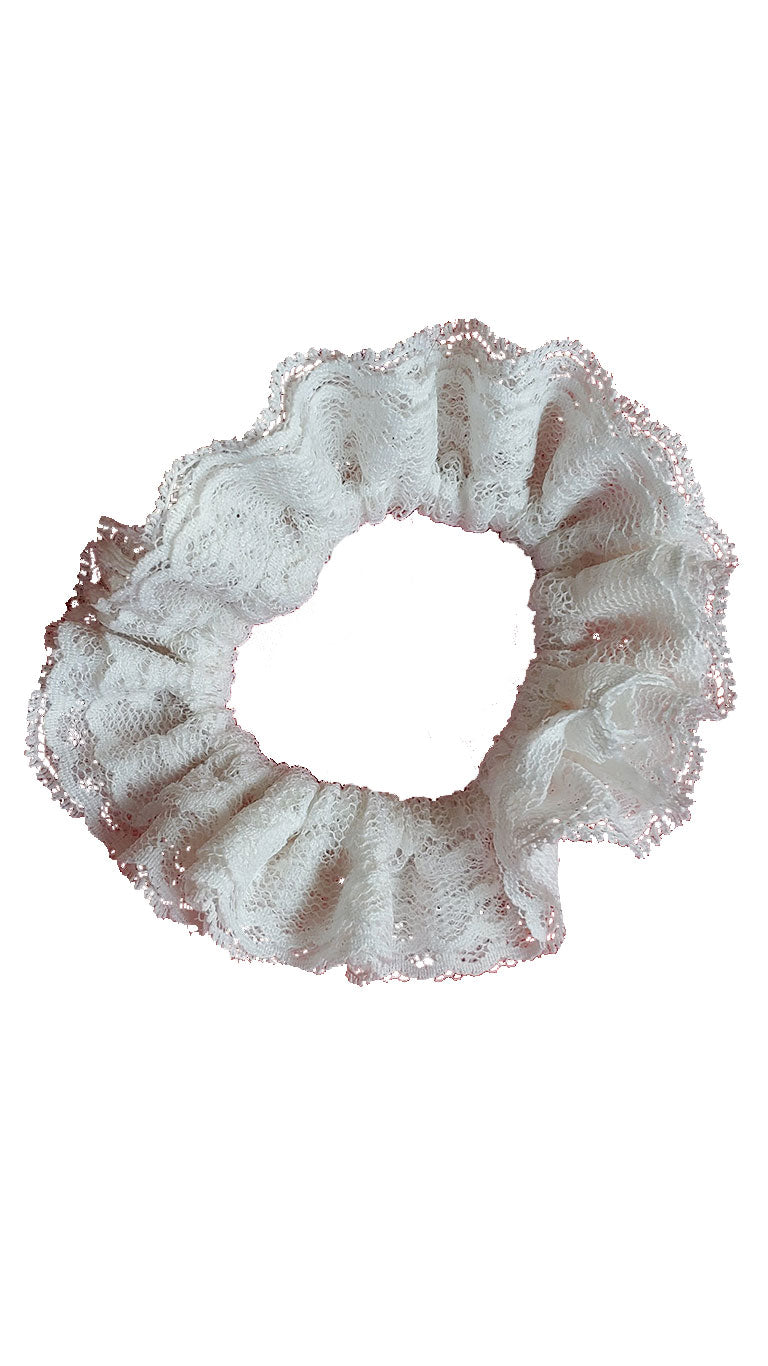 Vintage White Lace Scrap Scrunchies