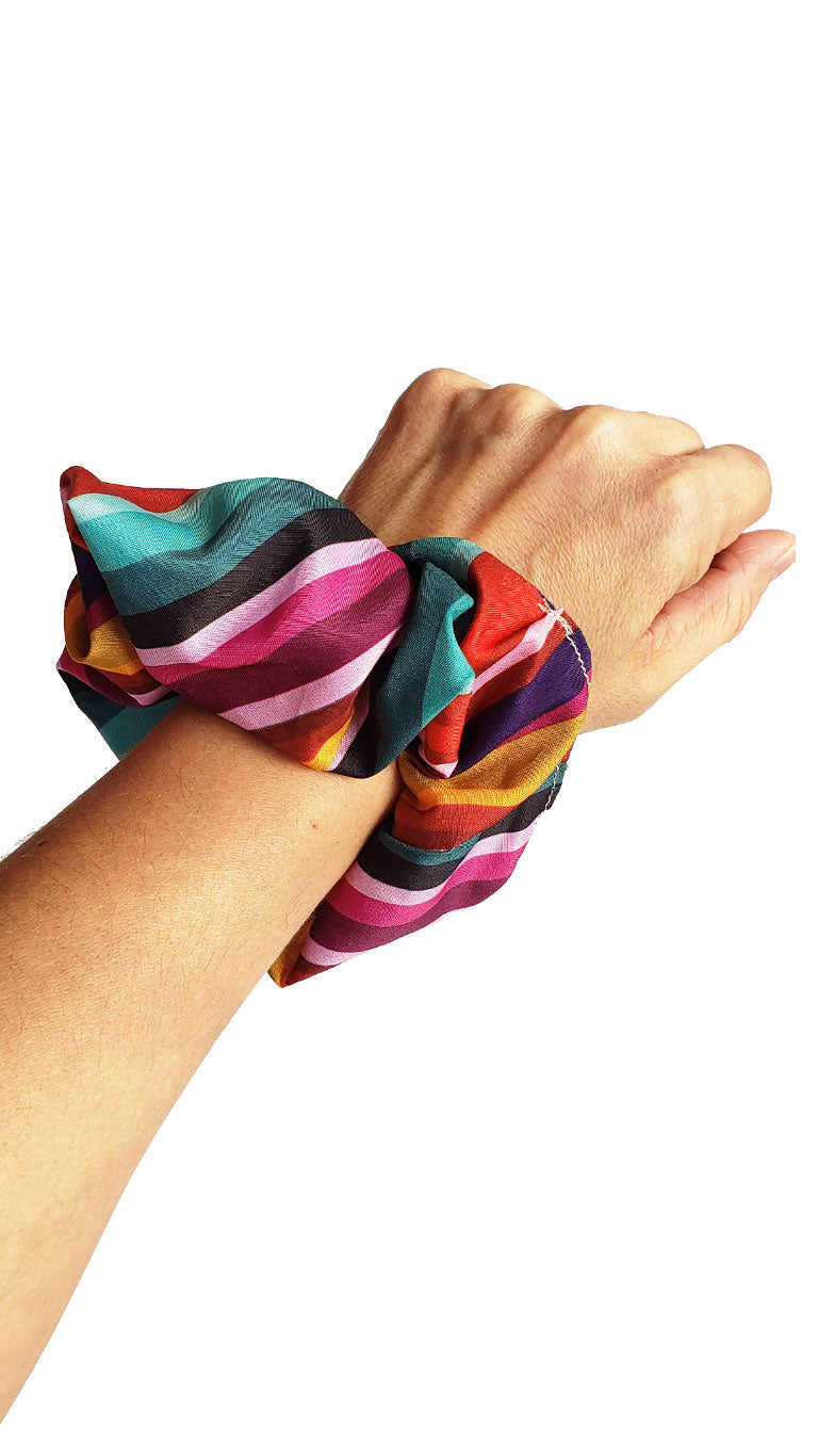 Sunny Side Stripe Scrap Scrunchies