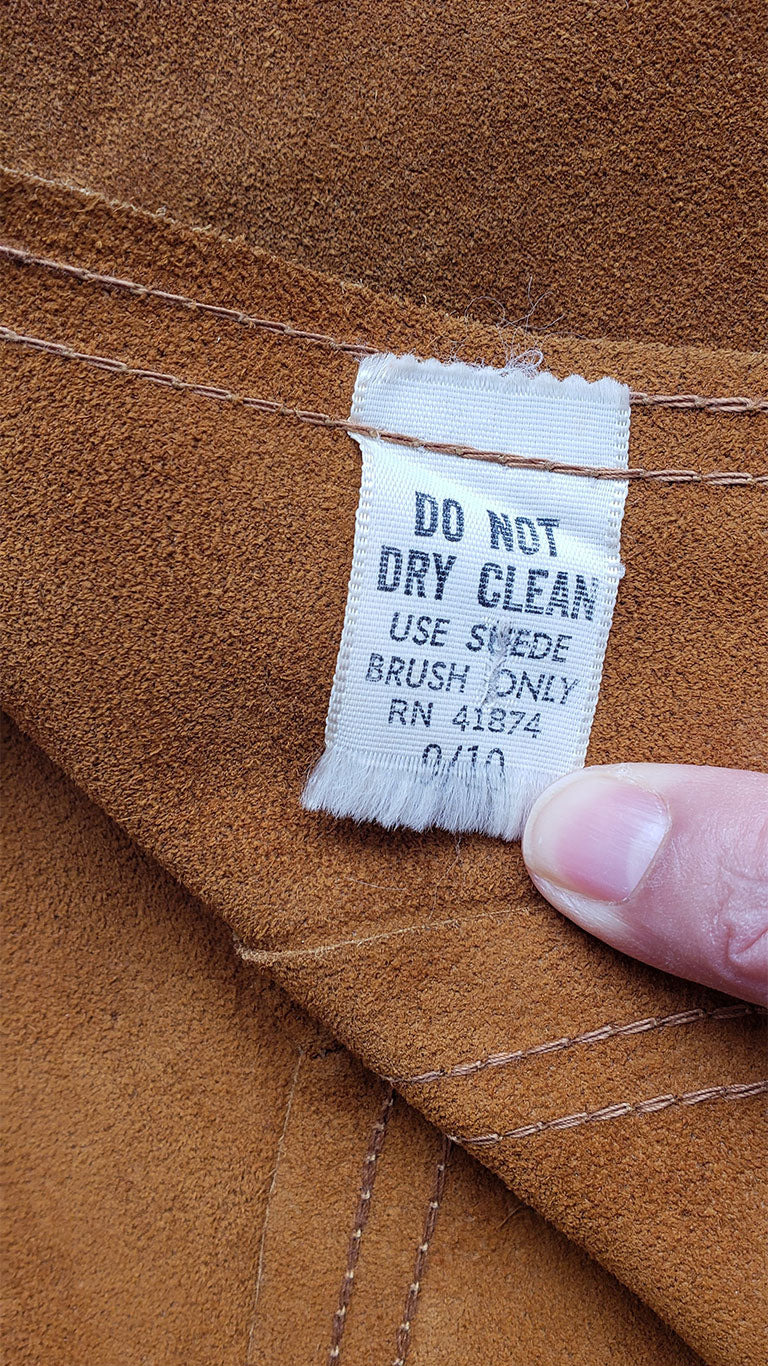 Vintage 70s Tan Suede Mini Skirt