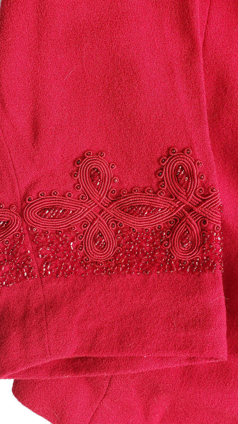 Vintage Nolan Red Beaded Blazer
