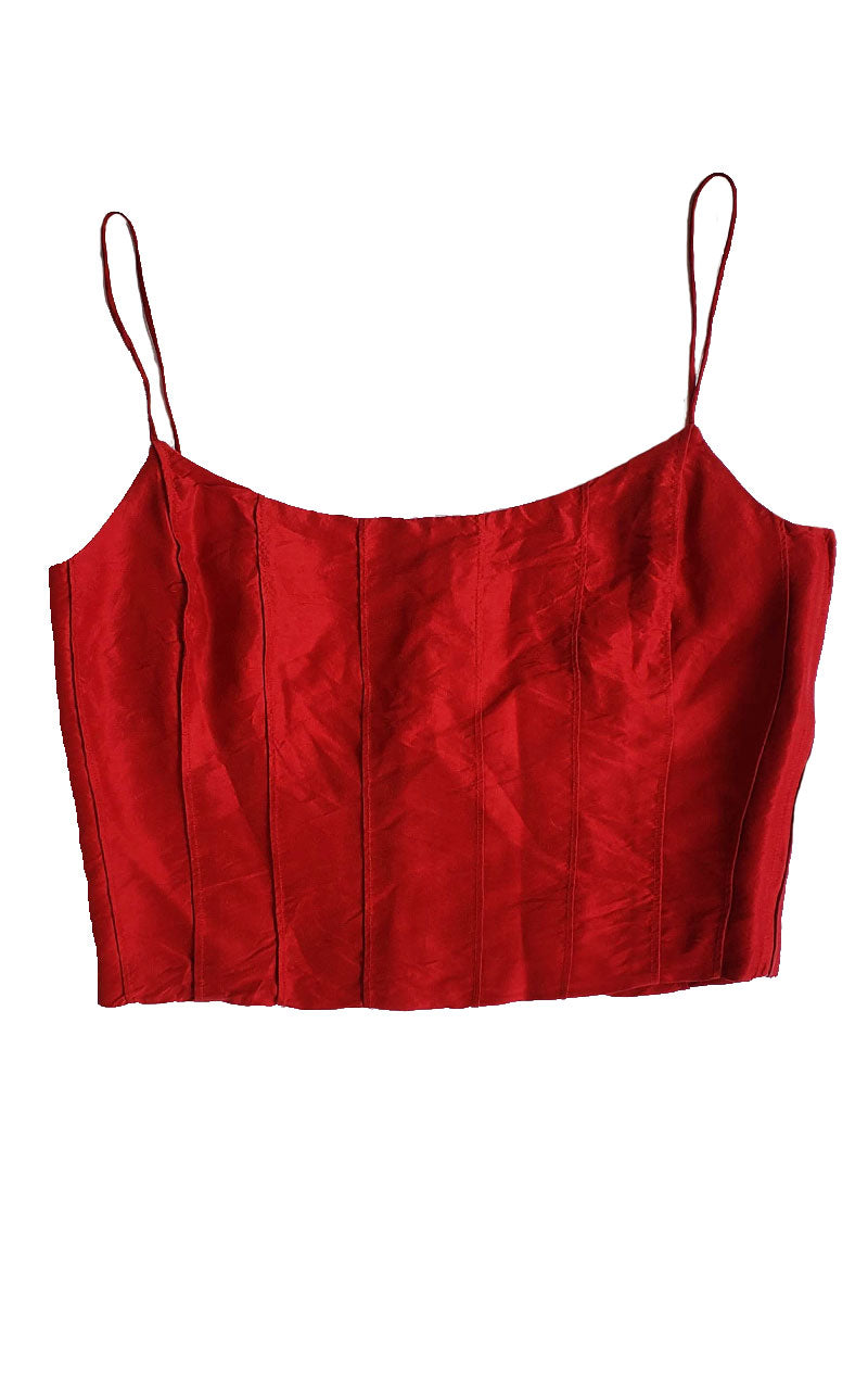 90s Ralph Lauren Red Silk Topper