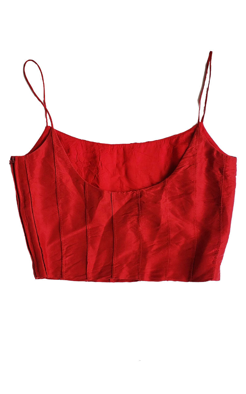 90s Ralph Lauren Red Silk Topper