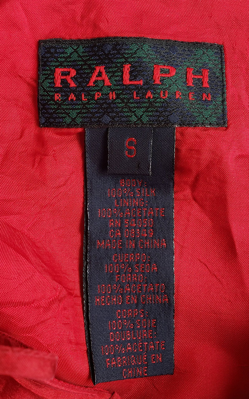 90s Ralph Lauren Red Silk Topper