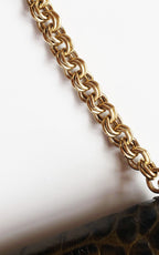 Ann Taylor Baguette Bag with Gold Chain Strap