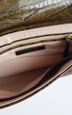 Ann Taylor Baguette Bag with Gold Chain Strap