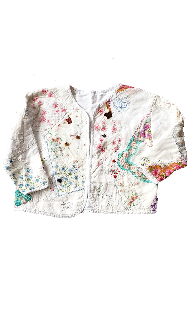 Handmade Vintage Handkerchief Quilted Jacket