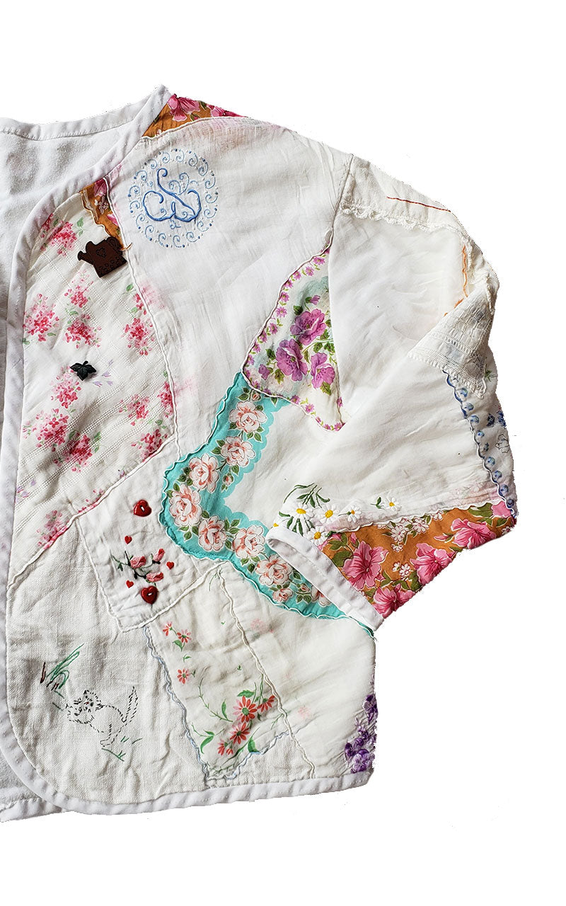 Handmade Vintage Handkerchief Quilted Jacket