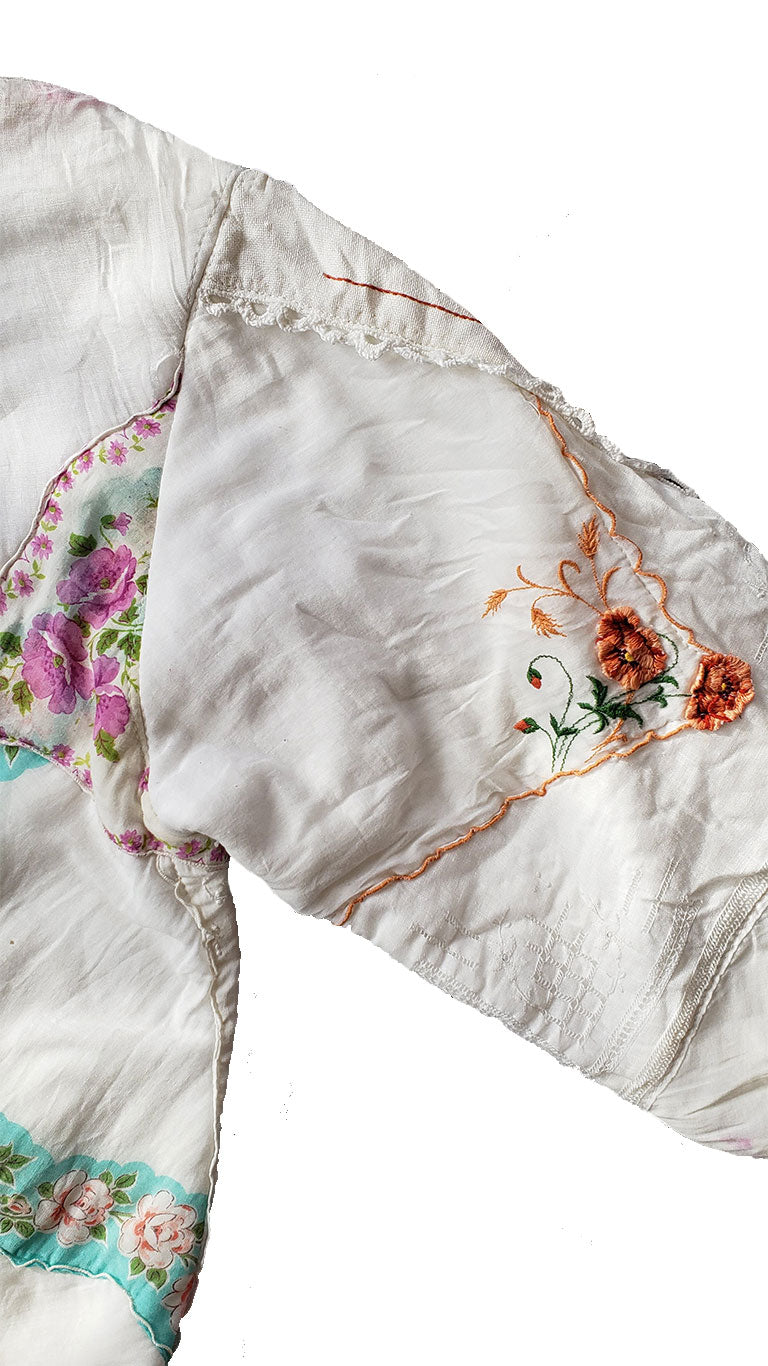 Handmade Vintage Handkerchief Quilted Jacket