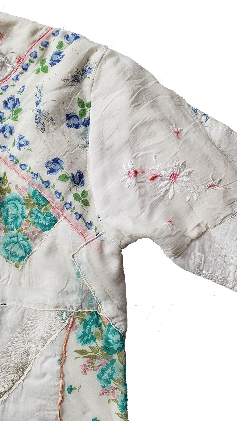 Handmade Vintage Handkerchief Quilted Jacket