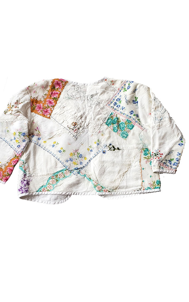 Handmade Vintage Handkerchief Quilted Jacket
