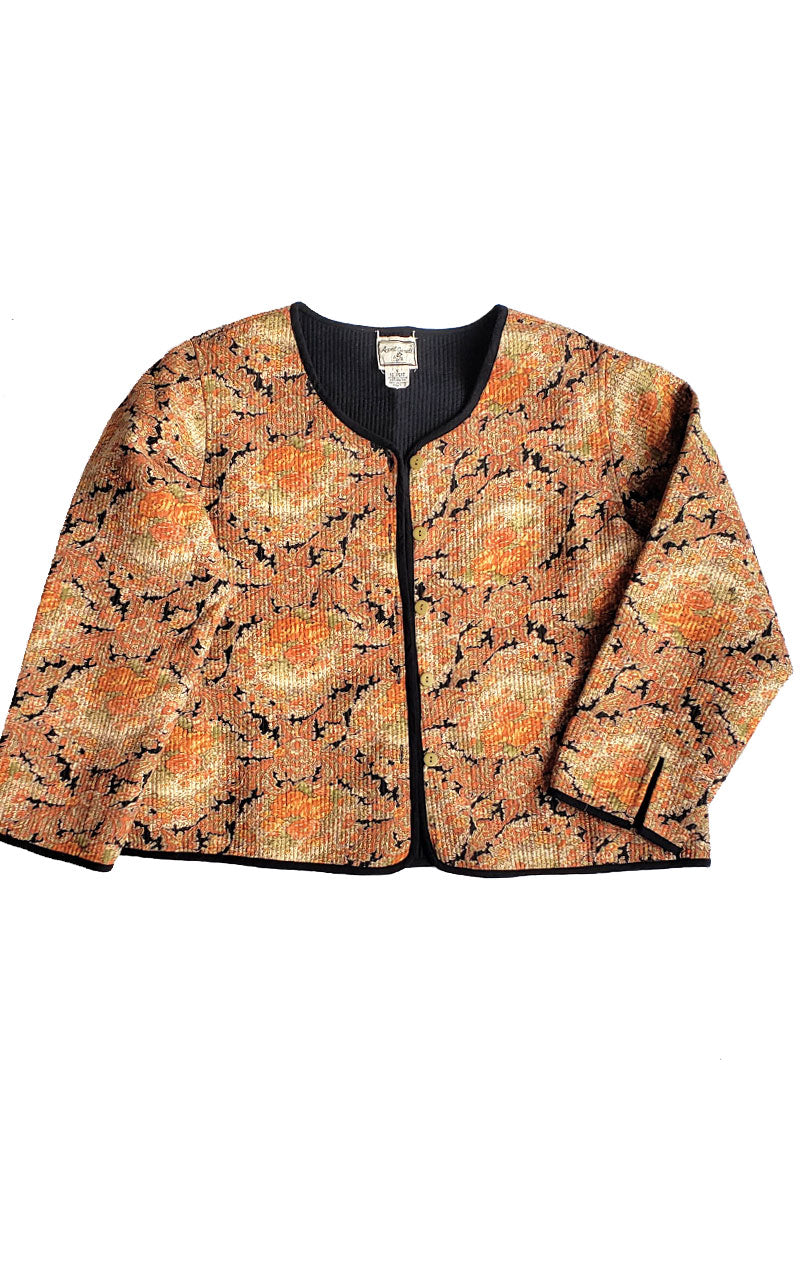April Cornell Vintage Quilted Paisley Print Jacket