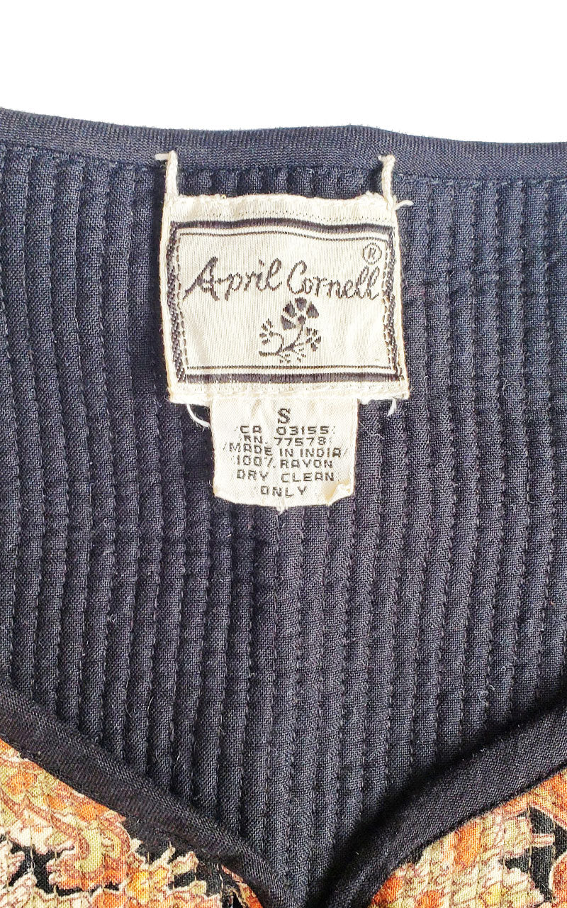 April Cornell Vintage Quilted Paisley Print Jacket