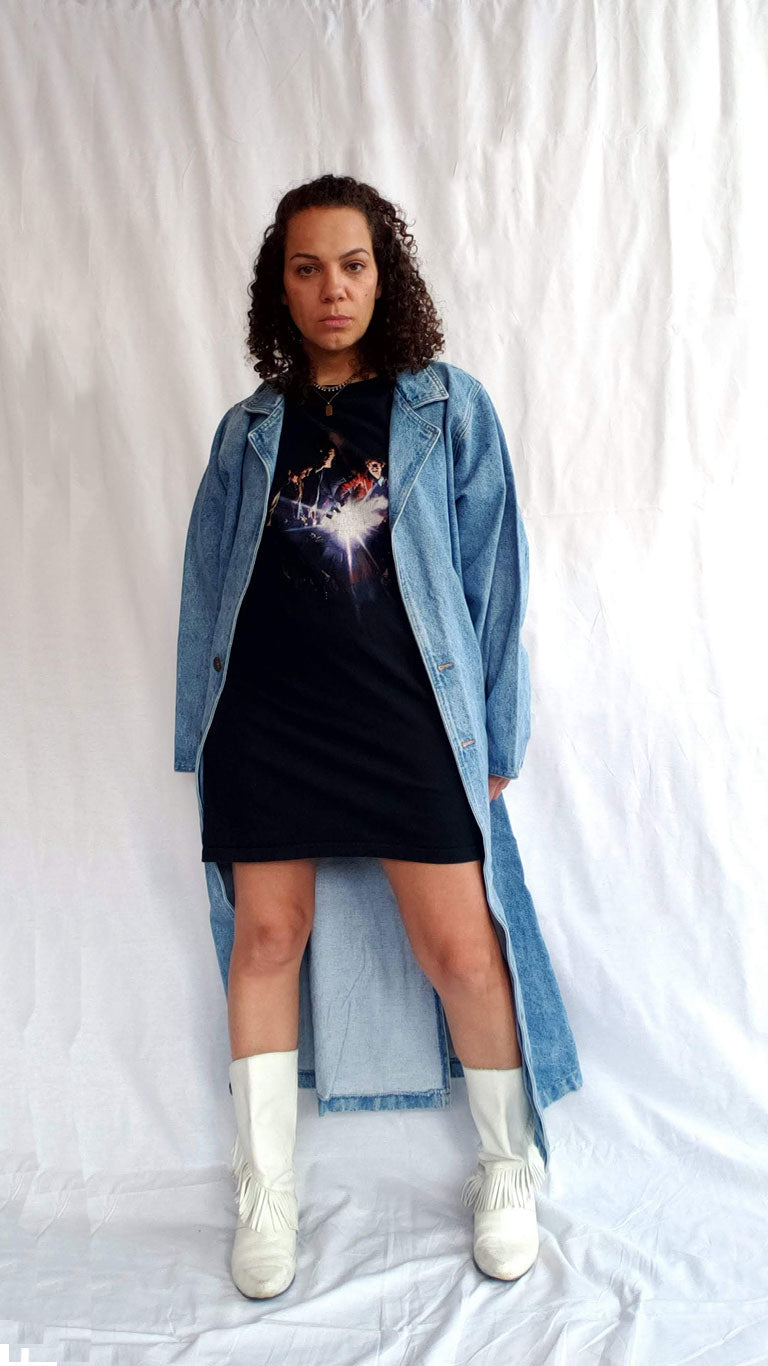 Vintage So Def 90's Light Denim Trench Coat