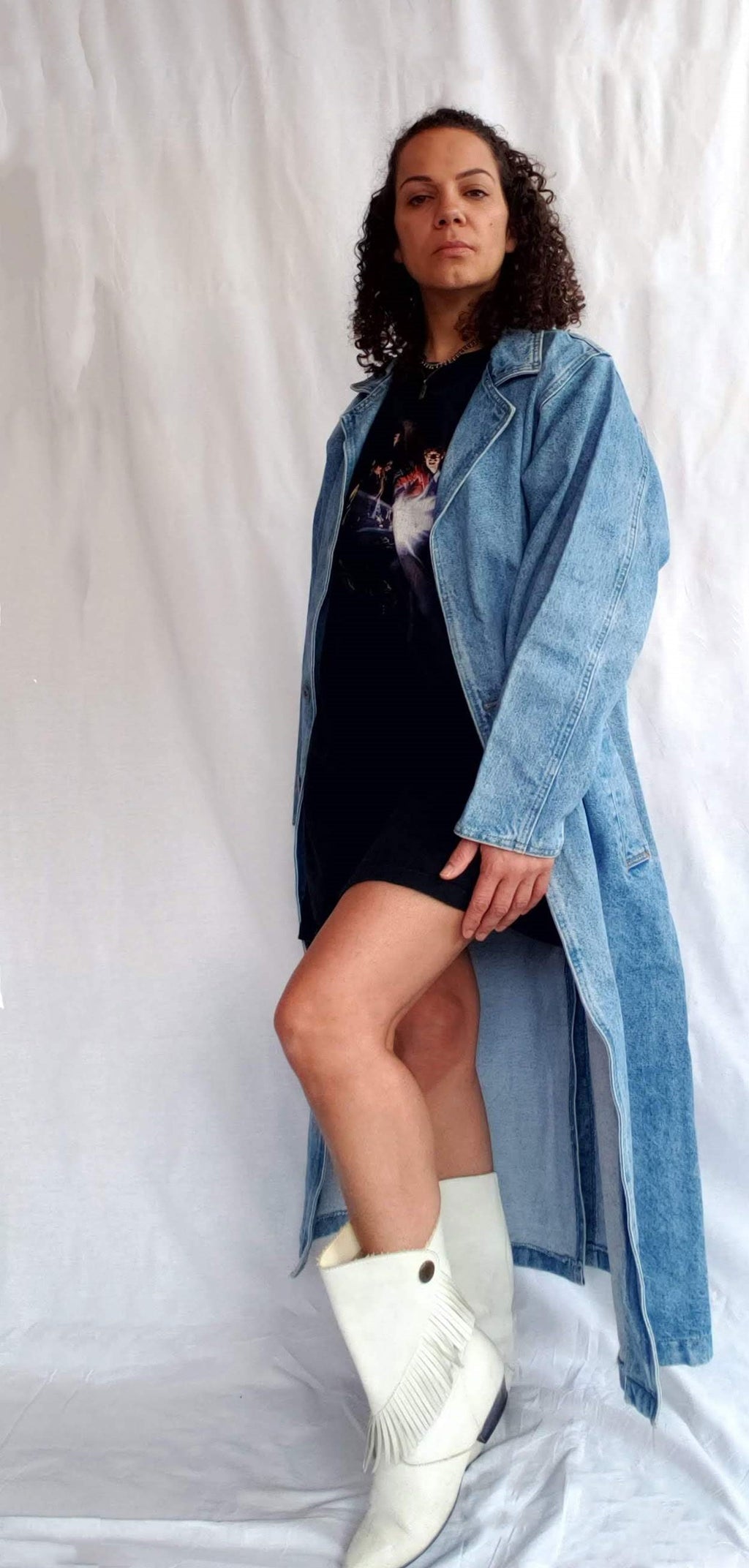 Rare 80s White Fringe Western Boots