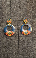 90s Southwest Aztec Enamel Earrings