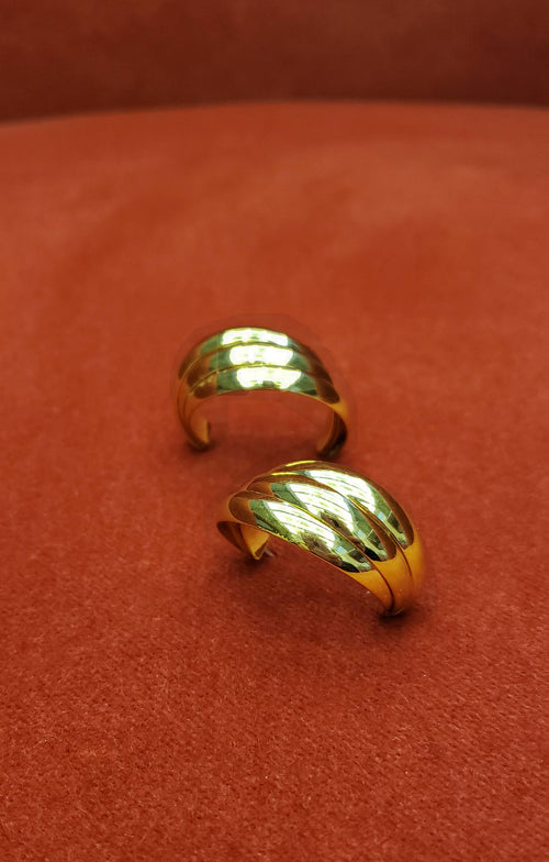 80s Third Wave Gold Hoop Earrings