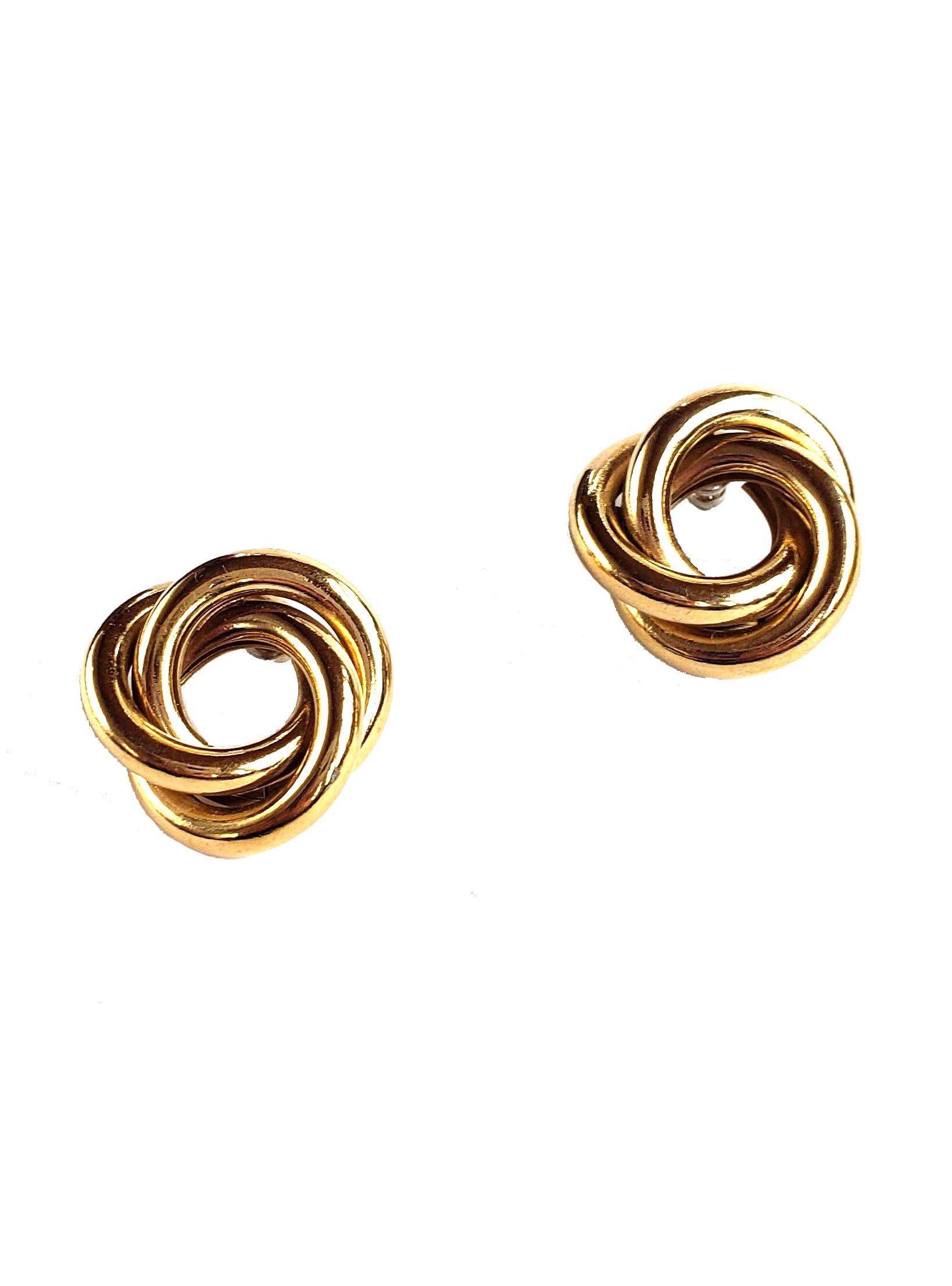 80s Large Classic Gold Knot Earrings