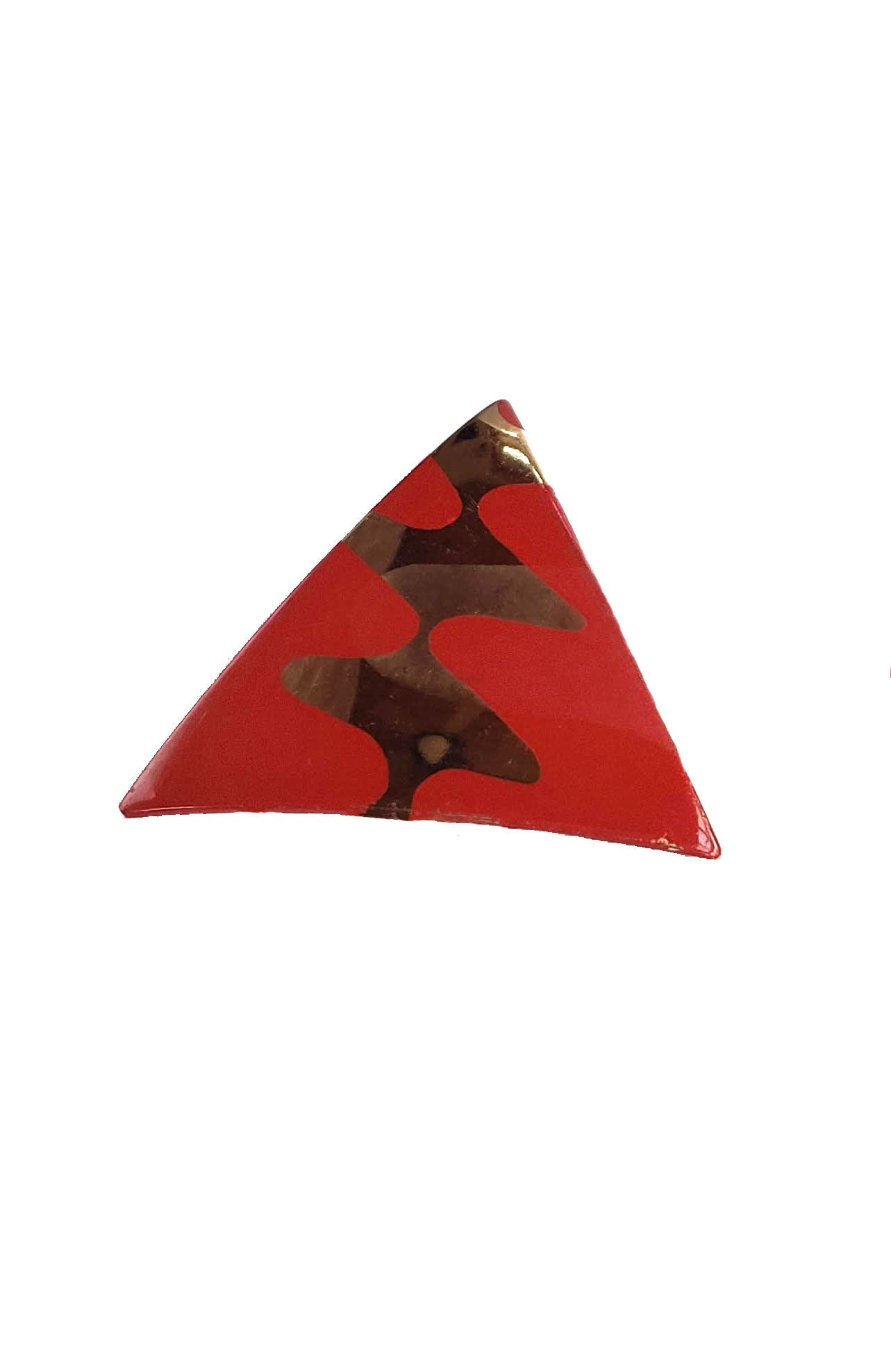 80s Red & Gold Enamel Earrings