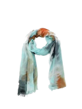 Abstract Silky Mint Dip-Dyed Scarf