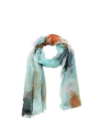 Abstract Silky Mint Dip-Dyed Scarf